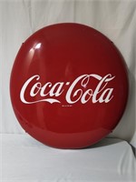 Coca Cola Painted Metal Button Sign