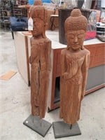 Set of 2 Wooden Carvings (43"x9")
