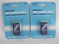 2 Old Stock NIP Radio Shack Rechargeable Batteries