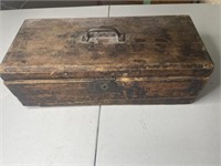 Antique VTG Wooden Tool Box w drawer 17 x 6 x 6