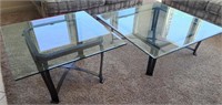 B - GLASS TOP COFFEE TABLE & SIDE TABLE (K1)