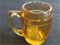 Hazel Atlas Amber Barrel-shaped Shot Glass Mug