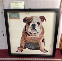 Collage Artwork by Alex Zeng Signed, Bulldog
