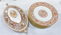 English ironstone lot of 9 - 9 1/4" plates and