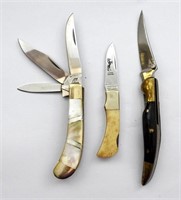 (3) UNIQUE FOLDING POCKET KNIVES