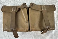 2 x Late German WWII Leather Ammunition Pouches