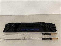 (2) ICE FISHING RODS WITH BAG WITH STRAP