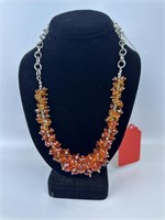 Orange Glass Ombre Necklace