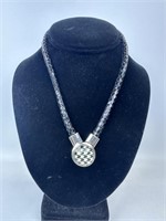 Magnetic Snap Houndstooth Necklace