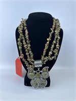 Nice Agate Triple Strand Necklace