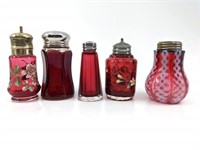 Cranberry Glass Shakers