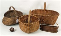 Group of Five Split Oak Baskets