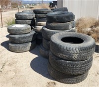 Various Sized Tires Some With Rims