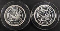 (2) 1 OZ .999 SILVER US ARMY ROUNDS