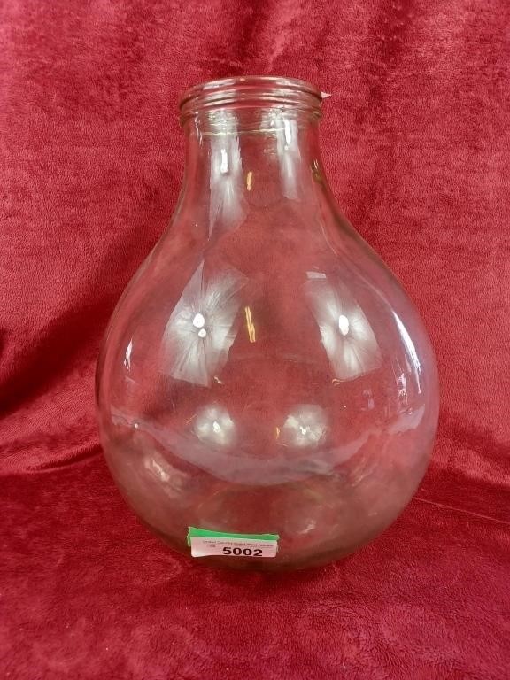 Large glass wide mouth demijohn