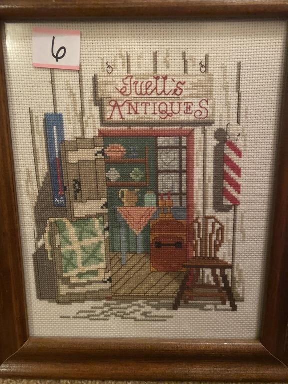 Cross stitch 10x 12 inches under glass