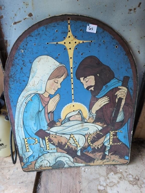 Nativity vintage sign no lights 28in tall