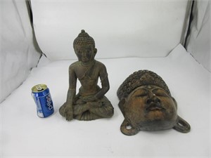 Masque et statue de Bouddha