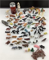 Gros lot de jouets animaux de zoo, vintages