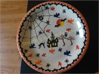 Kalich Polish Pottery Halloween Plate, 10"d