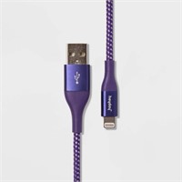 6' USB-A Braided Cable - Metallic Purple