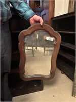 Small wood frame mirror