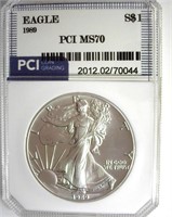 1989 Silver Eagle MS70 LISTS $1200