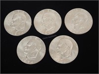 Five Eisenhower Dollar Coins