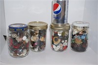 4 Pint Jars Vintage Buttons