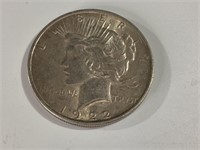 1922 P Peace Silver Dollar,VF