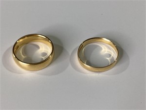 22K Gold Wedding Rings,English Hallmarks