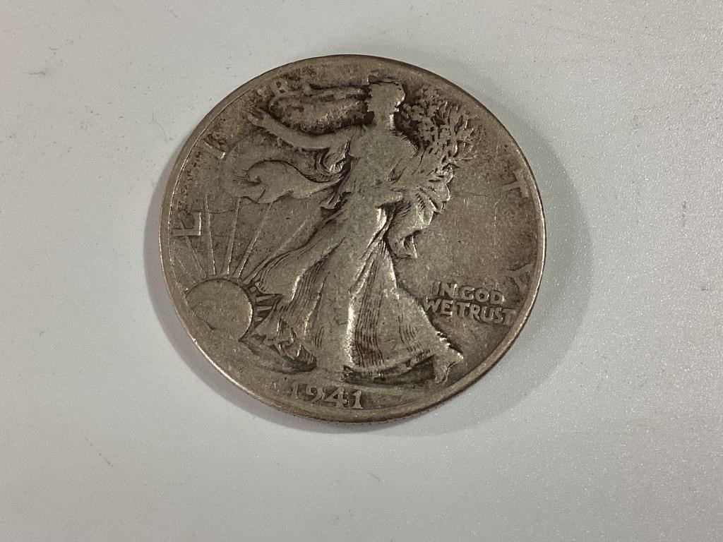 1941 P Walking Silver Half Dollar