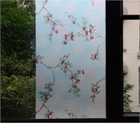 VSUDO Peach Blossom Pattern Window Film 35.4x78.7"