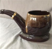 Vintage Tobacco Pipe Shaped Ceramic Pottery