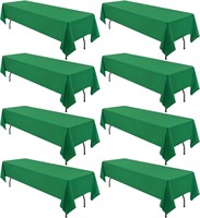 8 Pack Rectangle Tablecloth 60 x 126 inch Green Po