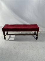 Vintage Red Velvet Bench