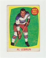 1961 Topps Al Lebrun Hockey Card