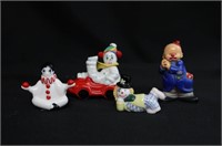 Set of 4 Clown Miniatures