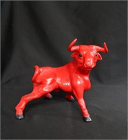 Red Ceramic Bull Figure