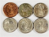 6 Antique Miniature US Coins