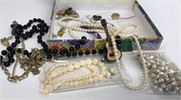 Group of costume jewelry necklaces etc.