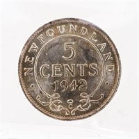 Canada 1942C 5 Cents MS64 ICCS