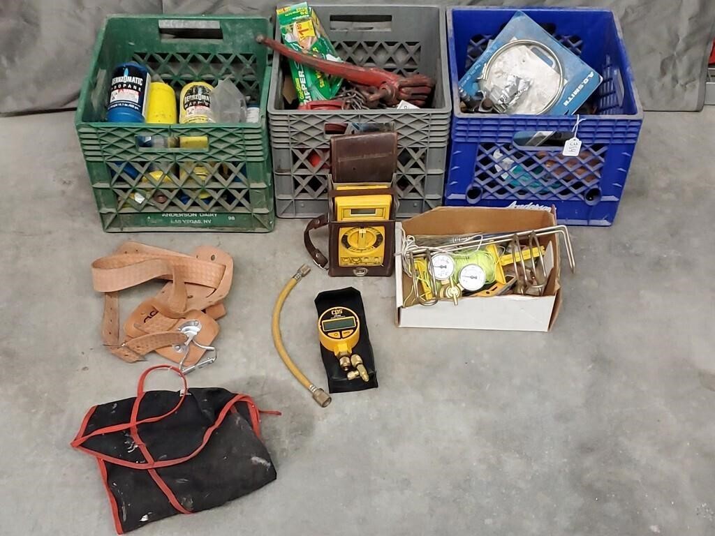 2 Milk Crate With Tools & More