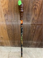 PAINTED CANE AUTOGRAPHED BY PAINTER