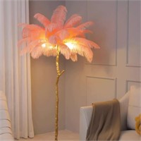 Ostrich Lamp  78.7in  35 feathers  Pink