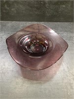 Hand Blown Art Glass Centerpiece Bowl