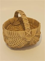 VTG X HANDLE SPLIT OAK HANDMADE BUTT EGG BASKET