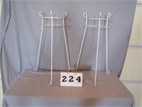 White metal plant stands, 2 each