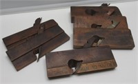 6 WOOD MOULDING PLANES 9-1/2"L 1 MARKED DETROIT.