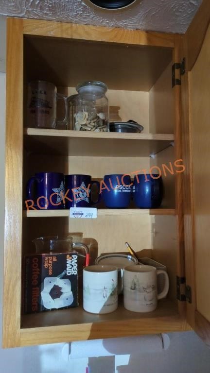 coffee cup cabinet lot